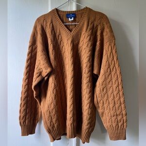 Hickey Freeman Men's V-Neck Sweater in Brown